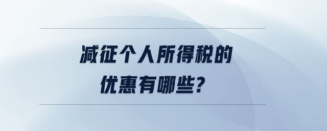 減征個人所得稅的優惠有哪些