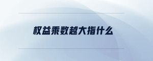 權益乘數越大指什么