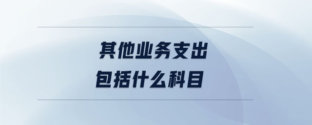 其他業務支出包括什么科目