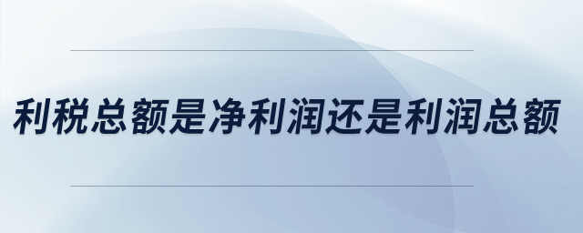 利稅總額是凈利潤還是利潤總額？