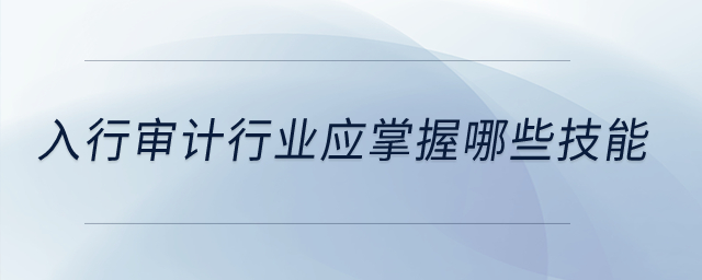 入行審計行業應掌握哪些技能？