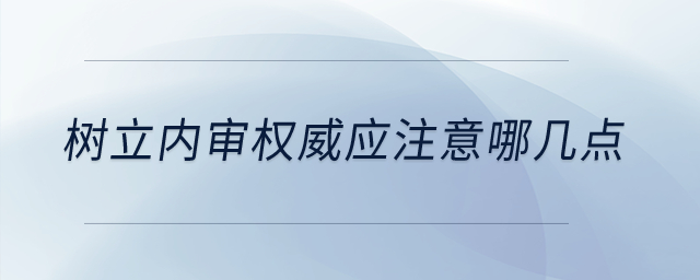樹立內審權威應注意哪幾點？