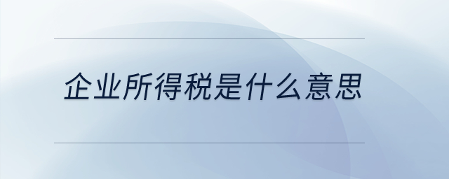 企業所得稅是什么意思？