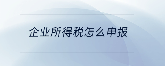企業所得稅怎么申報？