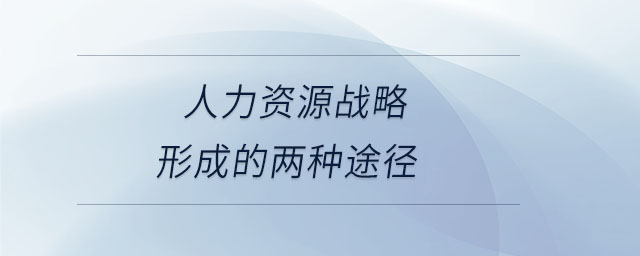 人力資源戰略形成的兩種途徑