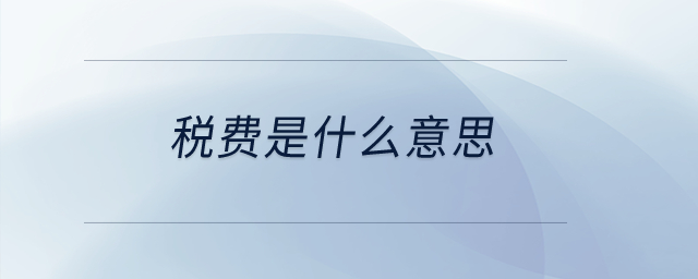 稅費是什么意思？