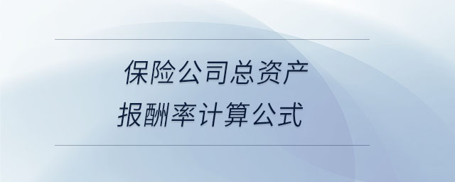 保險公司總資產報酬率計算公式