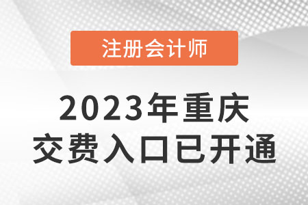 2023年重慶注冊會計師交費入口已開通！快來交費！