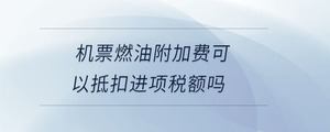 機票燃油附加費可以抵扣進項稅額嗎