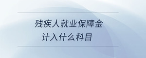 殘疾人就業保障金計入什么科目