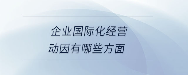 企業國際化經營動因有哪些方面