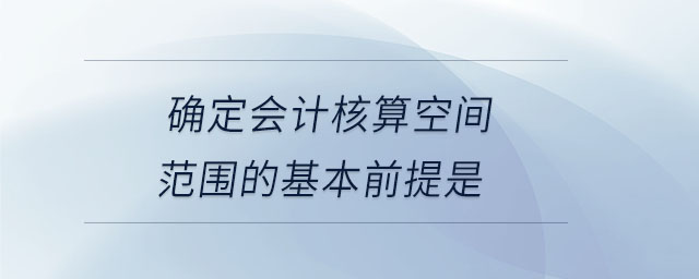 確定會計核算空間范圍的基本前提是