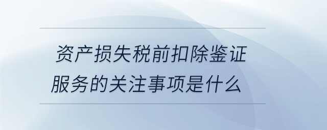 資產損失稅前扣除鑒證服務的關注事項是什么