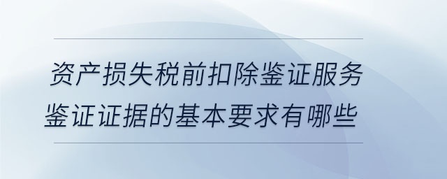 資產損失稅前扣除鑒證服務鑒證證據的基本要求有哪些
