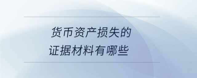 貨幣資產損失的證據材料有哪些