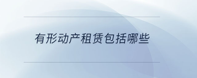 有形動(dòng)產(chǎn)租賃包括哪些