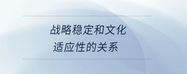 戰略穩定和文化適應性的關系