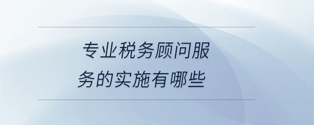 專業稅務顧問服務的實施有哪些