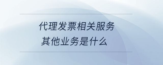 代理發票相關服務其他業務是什么