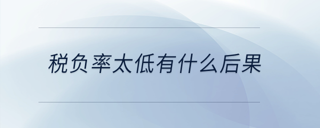 稅負率太低有什么后果？
