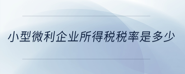 小型微利企業所得稅稅率是多少？