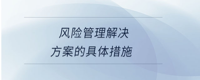 風險管理解決方案的具體措施