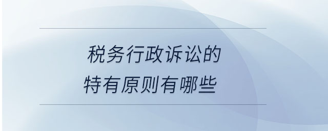 稅務行政訴訟的特有原則有哪些