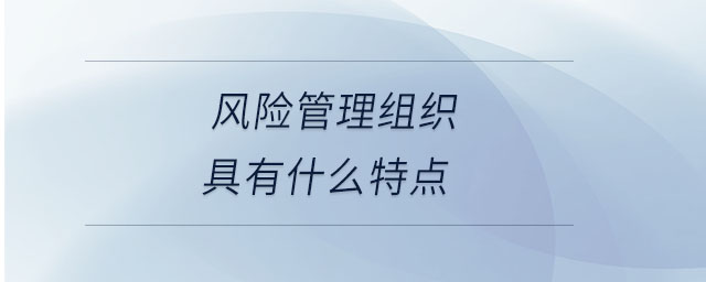 風險管理組織具有什么特點