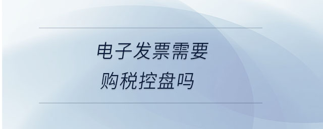 電子發票需要購稅控盤嗎