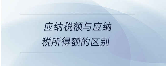 應納稅額與應納稅所得額的區別
