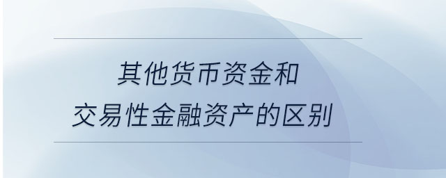 其他貨幣資金和交易性金融資產的區(qū)別