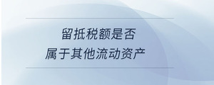留抵稅額是否屬于其他流動資產