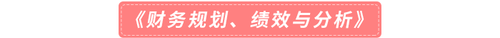 《財務規劃、績效與分析》