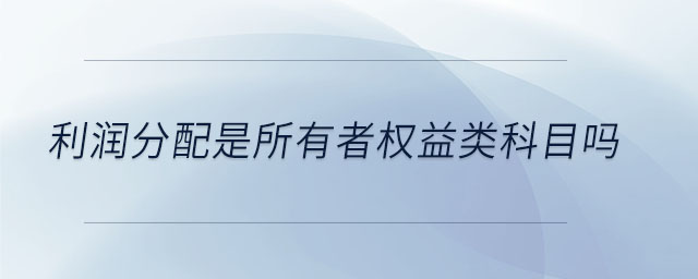利潤分配是所有者權益類科目嗎