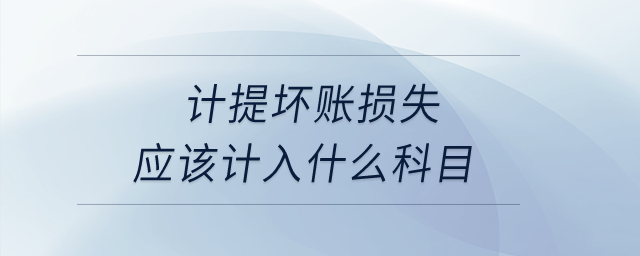 計提壞賬損失應該計入什么科目？