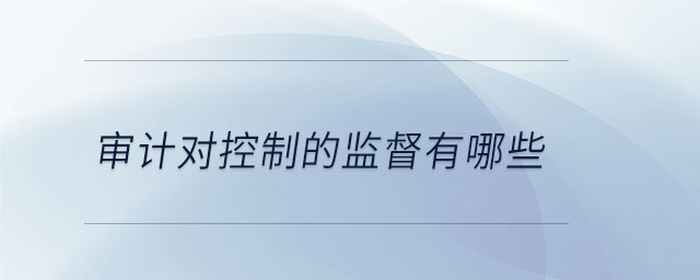 審計對控制的監督有哪些