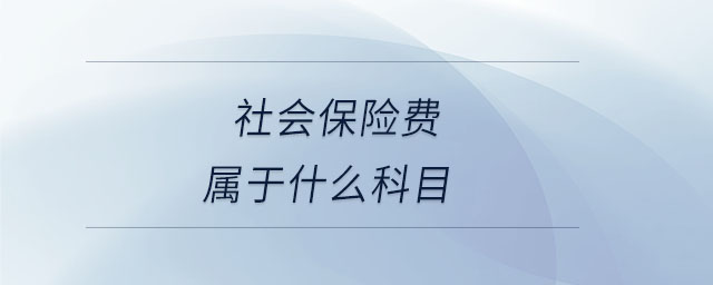 社會保險費屬于什么科目