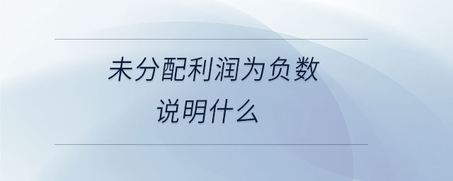 未分配利潤為負數說明什么