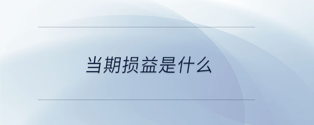 當(dāng)期損益是什么