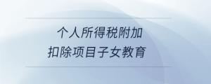 個人所得稅附加扣除項目子女教育