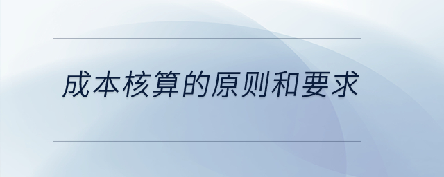 成本核算的原則和要求？