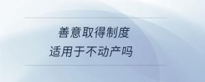 善意取得制度適用于不動產嗎
