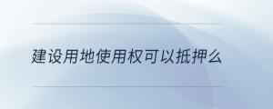 建設用地使用權可以抵押么