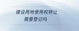 建設用地使用權轉讓需要登記嗎