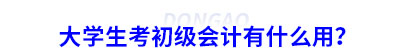 大學生考初級會計有什么用？