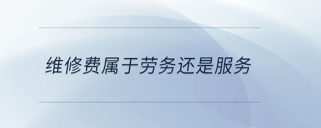 維修費(fèi)屬于勞務(wù)還是服務(wù)