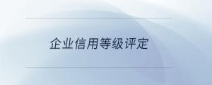 企業信用等級評定