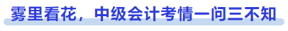 霧里看花，中級會計(jì)考情一問三不知