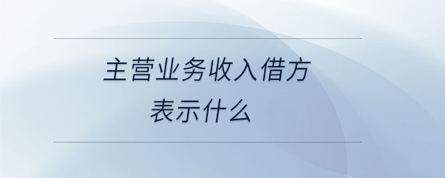 主營業(yè)務(wù)收入借方表示什么