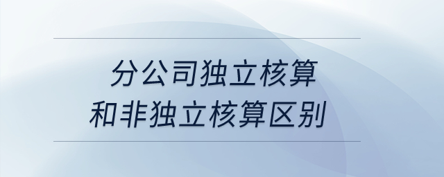 分公司獨立核算和非獨立核算區別？